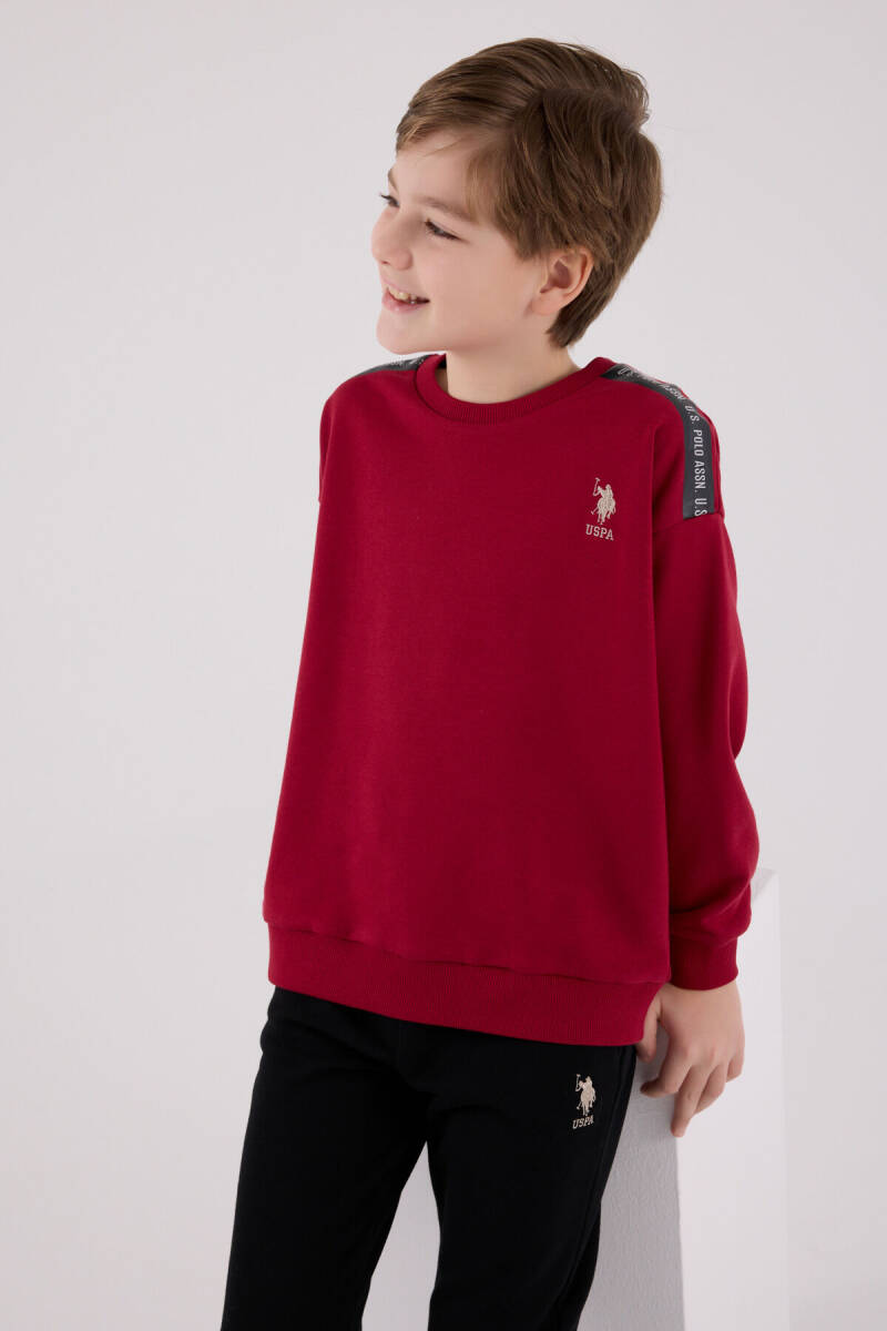 U.S. Polo Assn. Erkek Çocuk Pamuklu Kışlık Regular Fit Bordo Eşofman Takımı US2202-C-V2 - 3