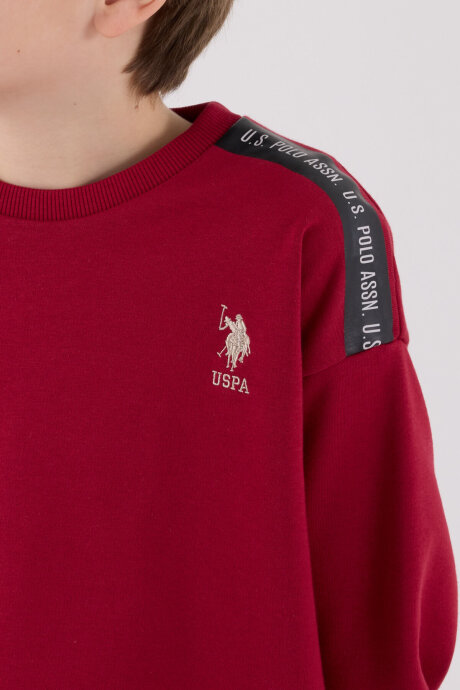 U.S. Polo Assn. Erkek Çocuk Pamuklu Kışlık Regular Fit Bordo Eşofman Takımı US2202-C-V2 - 6