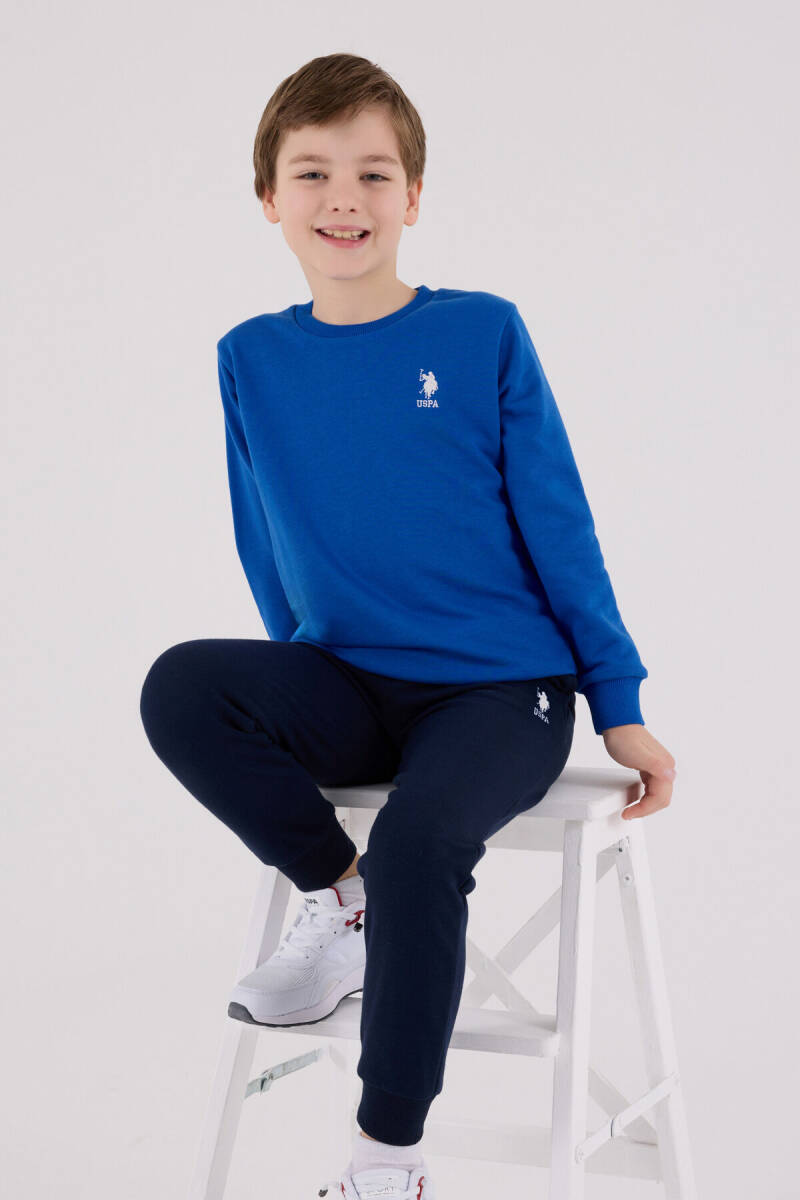 U.S. Polo Assn. Erkek Çocuk Pamuklu Kışlık Regular Fit Mavi Eşofman Takımı US2208-C-V2 - 2