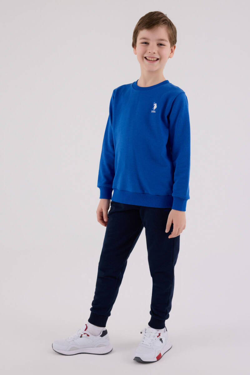 U.S. Polo Assn. Erkek Çocuk Pamuklu Kışlık Regular Fit Mavi Eşofman Takımı US2208-C-V2 - 3
