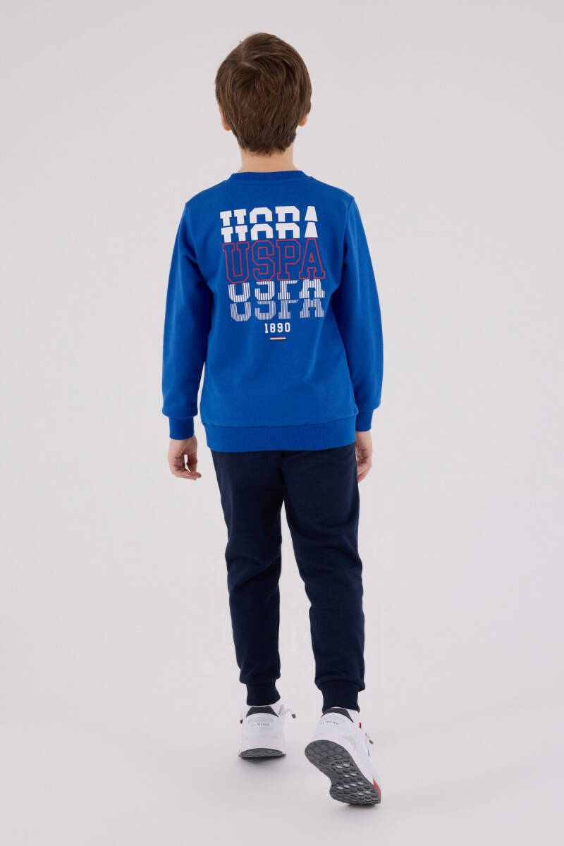 U.S. Polo Assn. Erkek Çocuk Pamuklu Kışlık Regular Fit Mavi Eşofman Takımı US2208-C-V2 - 5