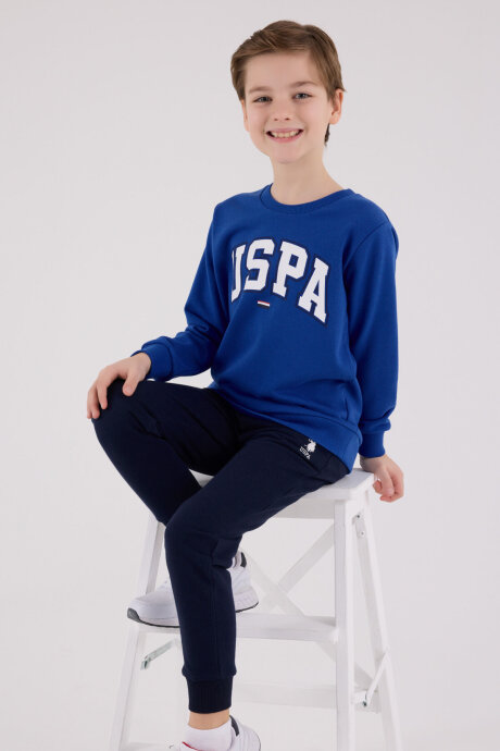 U.S. Polo Assn. Erkek Çocuk Kışlık Regular Fit Mavi Eşofman Takımı US2227-C-V3 - 2