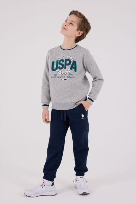 U.S. Polo Assn. Erkek Çocuk Kışlık Regular Fit Gri Eşofman Takımı US2223-C-V2 - 1