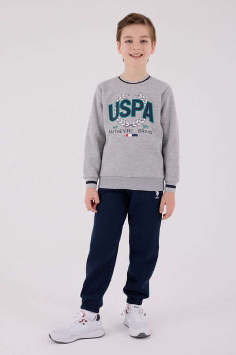 U.S. Polo Assn. Erkek Çocuk Kışlık Regular Fit Gri Eşofman Takımı US2223-C-V2 - 3