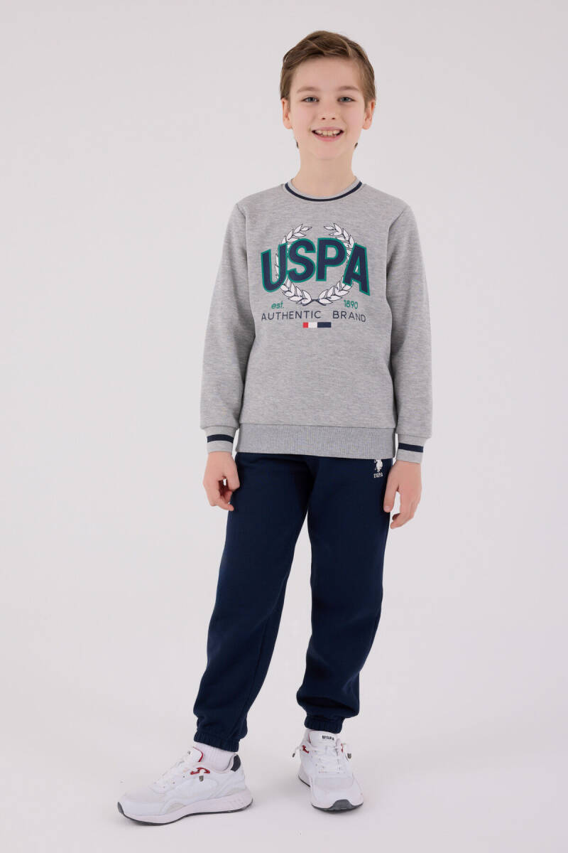 U.S. Polo Assn. Erkek Çocuk Kışlık Regular Fit Gri Eşofman Takımı US2223-C-V2 - 3