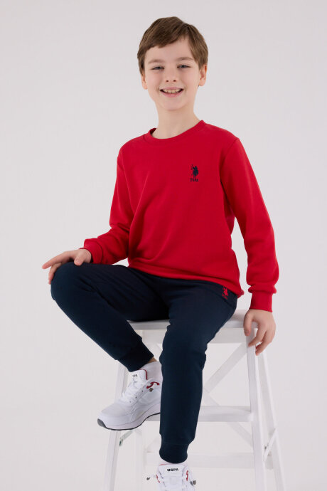 U.S. Polo Assn. Erkek Çocuk Pamuklu Kışlık Regular Fit Kırmızı Eşofman Takımı US2208-C-V1