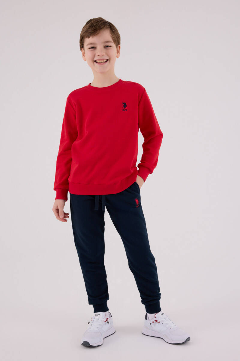 U.S. Polo Assn. Erkek Çocuk Pamuklu Kışlık Regular Fit Kırmızı Eşofman Takımı US2208-C-V1 - 2