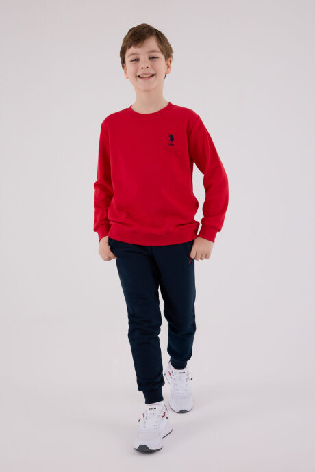 U.S. Polo Assn. Erkek Çocuk Pamuklu Kışlık Regular Fit Kırmızı Eşofman Takımı US2208-C-V1 - 3