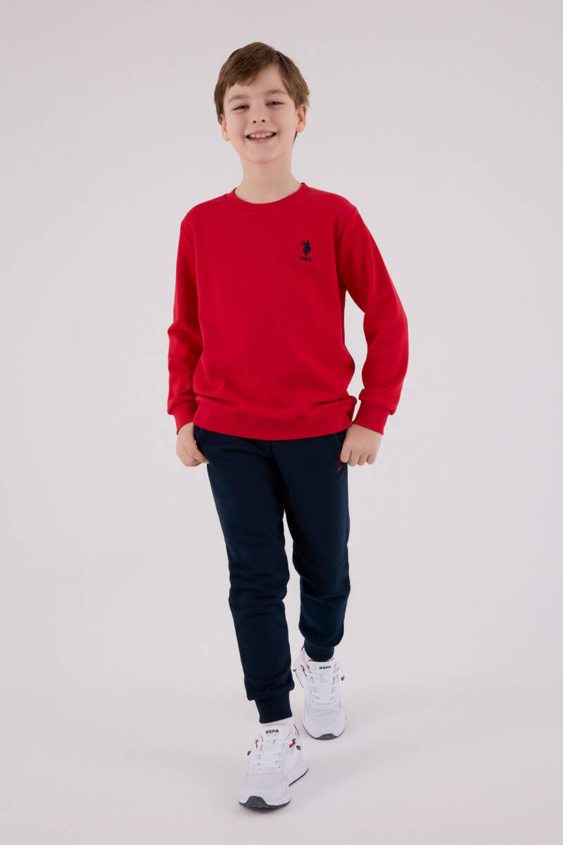 U.S. Polo Assn. Erkek Çocuk Pamuklu Kışlık Regular Fit Kırmızı Eşofman Takımı US2208-C-V1 - 3