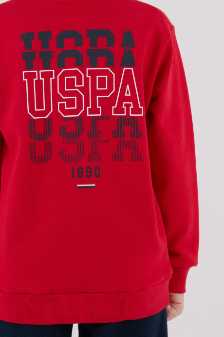 U.S. Polo Assn. Erkek Çocuk Pamuklu Kışlık Regular Fit Kırmızı Eşofman Takımı US2208-C-V1 - 4