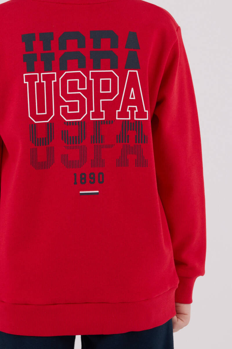 U.S. Polo Assn. Erkek Çocuk Pamuklu Kışlık Regular Fit Kırmızı Eşofman Takımı US2208-C-V1 - 4
