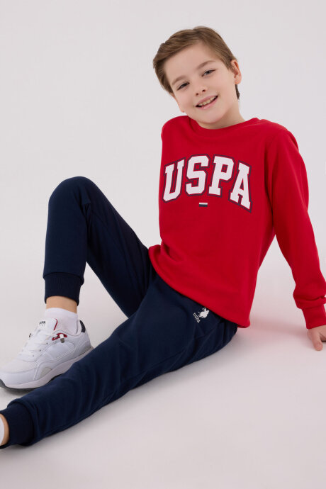 U.S. Polo Assn. Erkek Çocuk Kışlık Regular Fit Kırmızı Eşofman Takımı US2227-C-V2 