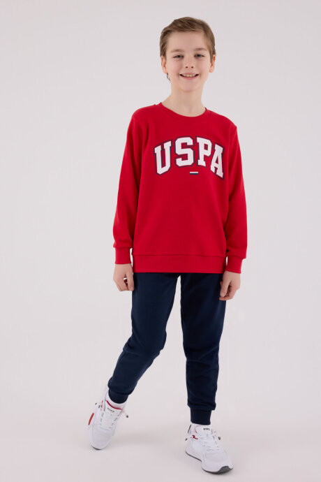 U.S. Polo Assn. Erkek Çocuk Pamuklu Kışlık Regular Fit Kırmızı Eşofman Takımı US2227-C-V2 - 3