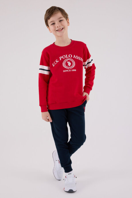 U.S. Polo Assn. Erkek Çocuk Pamuklu Kışlık Regular Fit Kırmızı Eşofman Takımı US2201-C-V1 - 3