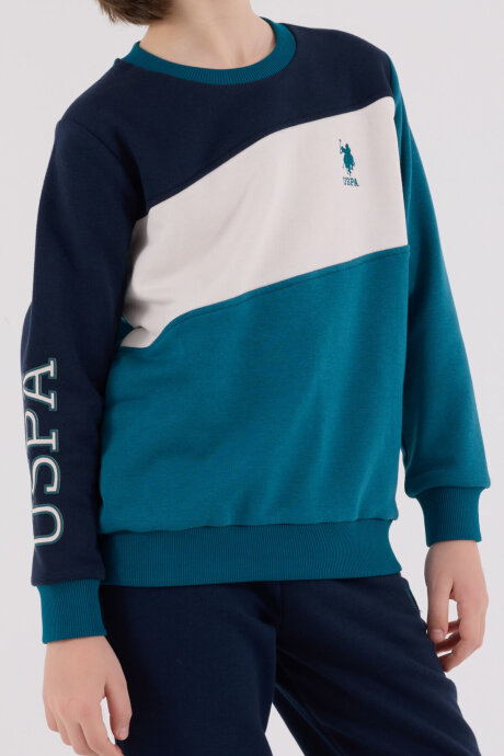 U.S. Polo Assn. Erkek Çocuk Pamuklu Kışlık Regular Fit Yeşil Eşofman Takımı US2224-C-V2 - 4