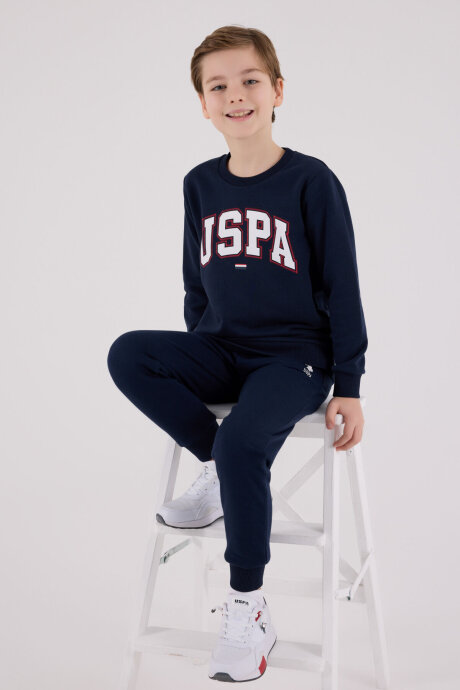 U.S. Polo Assn. Erkek Çocuk Pamuklu Kışlık Regular Fit Lacivert Eşofman Takımı US2227-C-V1 - 2