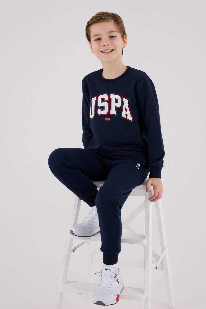 U.S. Polo Assn. Erkek Çocuk Pamuklu Kışlık Regular Fit Lacivert Eşofman Takımı US2227-C-V1 - 2