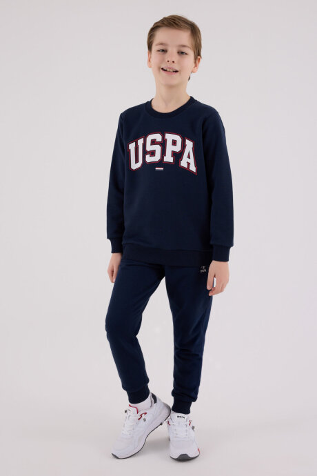 U.S. Polo Assn. Erkek Çocuk Pamuklu Kışlık Regular Fit Lacivert Eşofman Takımı US2227-C-V1 - 3