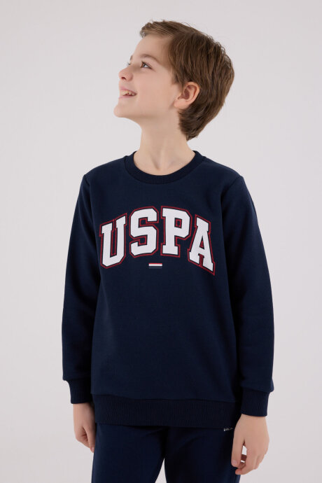 U.S. Polo Assn. Erkek Çocuk Pamuklu Kışlık Regular Fit Lacivert Eşofman Takımı US2227-C-V1 - 4