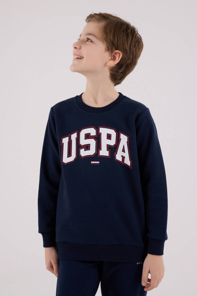 U.S. Polo Assn. Erkek Çocuk Pamuklu Kışlık Regular Fit Lacivert Eşofman Takımı US2227-C-V1 - 4