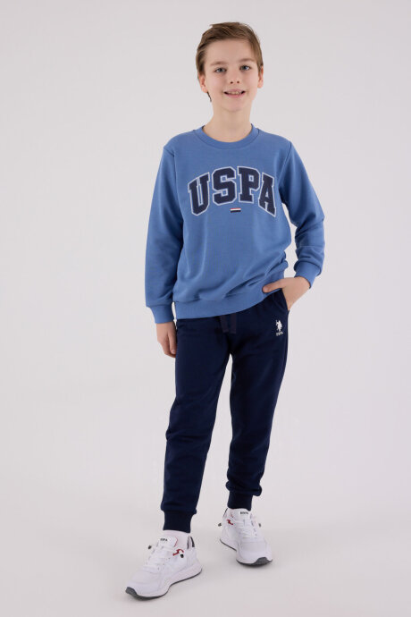 U.S. Polo Assn. Erkek Çocuk Kışlık Regular Fit Mavi Eşofman Takımı US2227-C-V5 - 2