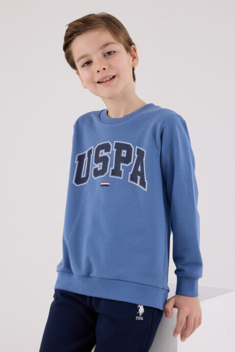U.S. Polo Assn. Erkek Çocuk Kışlık Regular Fit Mavi Eşofman Takımı US2227-C-V5 - 4