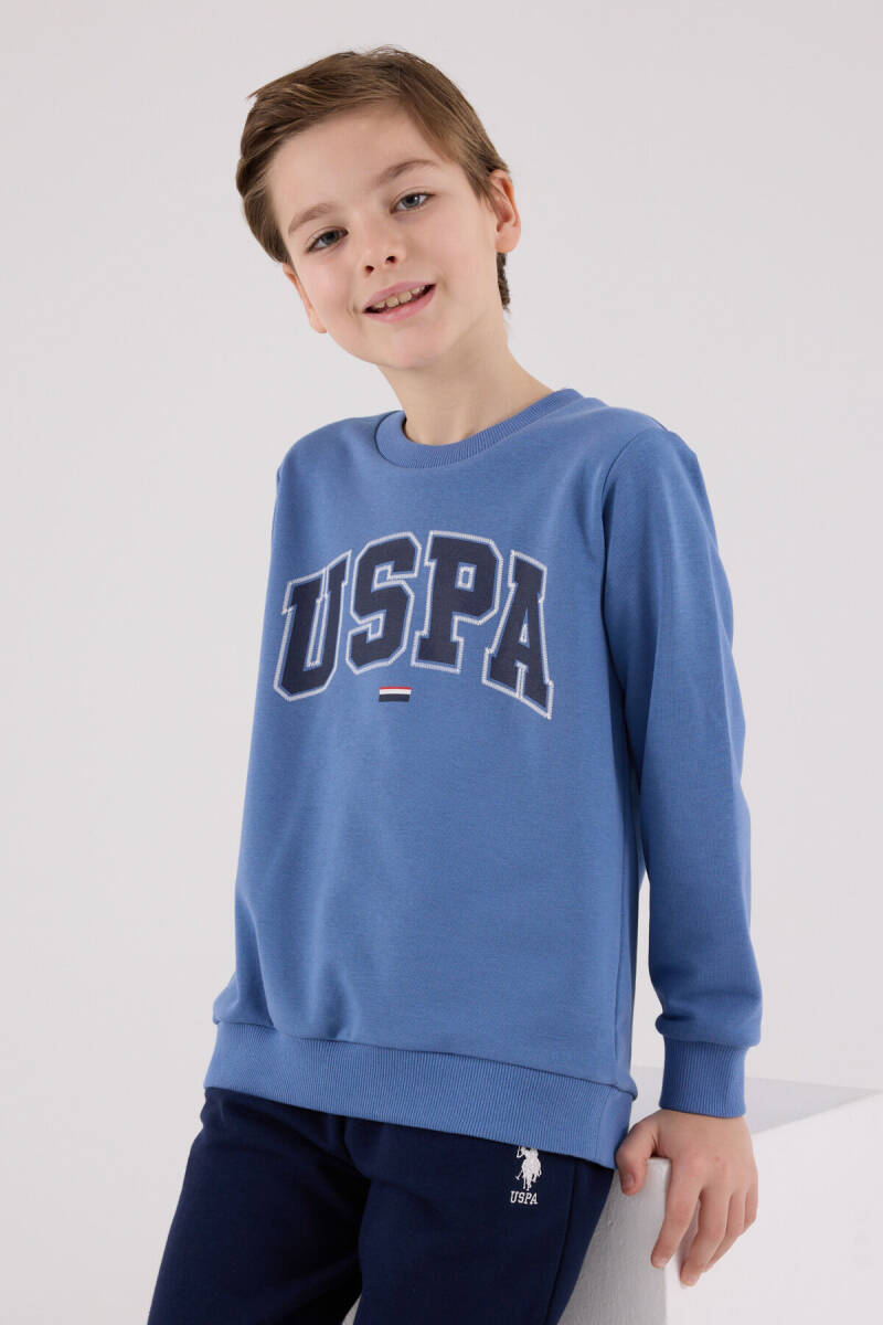 U.S. Polo Assn. Erkek Çocuk Kışlık Regular Fit Mavi Eşofman Takımı US2227-C-V5 - 4