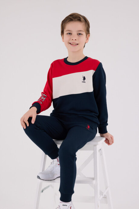 U.S. Polo Assn. Erkek Çocuk Pamuklu Kışlık Regular Fit Lacivert Eşofman Takımı US2224-C-V1 