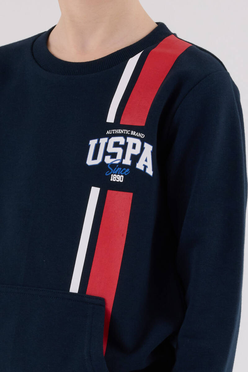 U.S. Polo Assn. Erkek Çocuk Pamuklu Kışlık Regular Fit Lacivert Eşofman Takımı US2200-C-V1 - 6