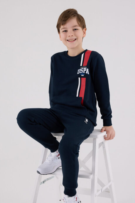 U.S. Polo Assn. Erkek Çocuk Pamuklu Kışlık Regular Fit Lacivert Eşofman Takımı US2200-C-V1 - 2