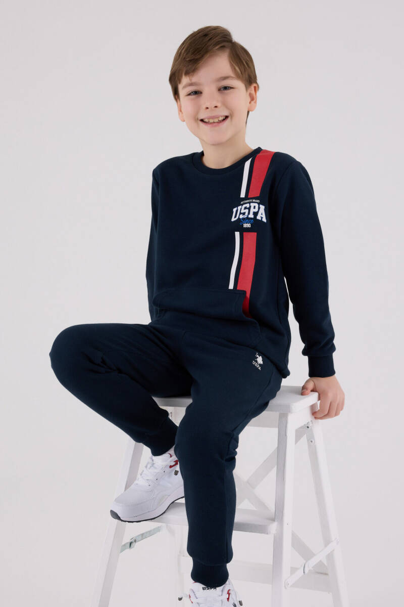 U.S. Polo Assn. Erkek Çocuk Pamuklu Kışlık Regular Fit Lacivert Eşofman Takımı US2200-C-V1 - 2