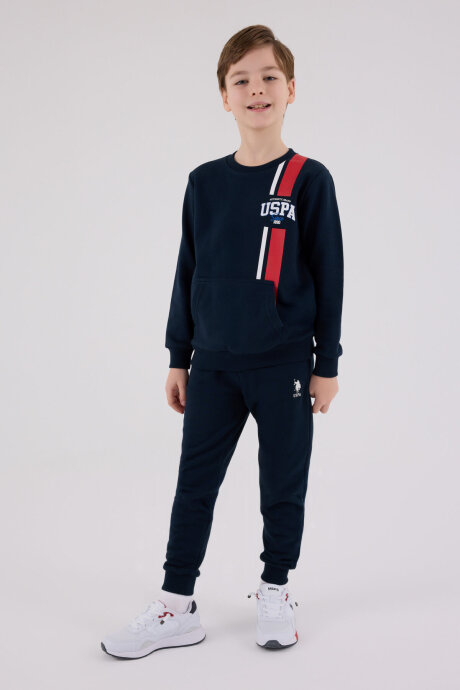 U.S. Polo Assn. Erkek Çocuk Pamuklu Kışlık Regular Fit Lacivert Eşofman Takımı US2200-C-V1 - 3