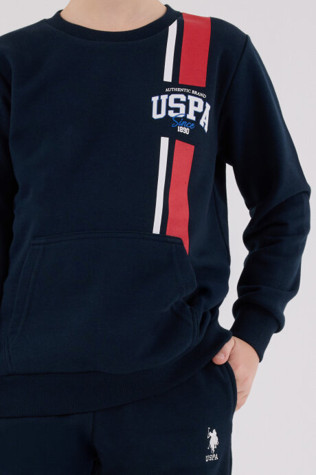 U.S. Polo Assn. Erkek Çocuk Pamuklu Kışlık Regular Fit Lacivert Eşofman Takımı US2200-C-V1 - 4