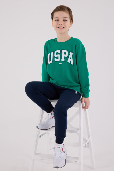 U.S. Polo Assn. Erkek Çocuk Kışlık Regular Fit Yeşil Eşofman Takımı US2227-C-V4 