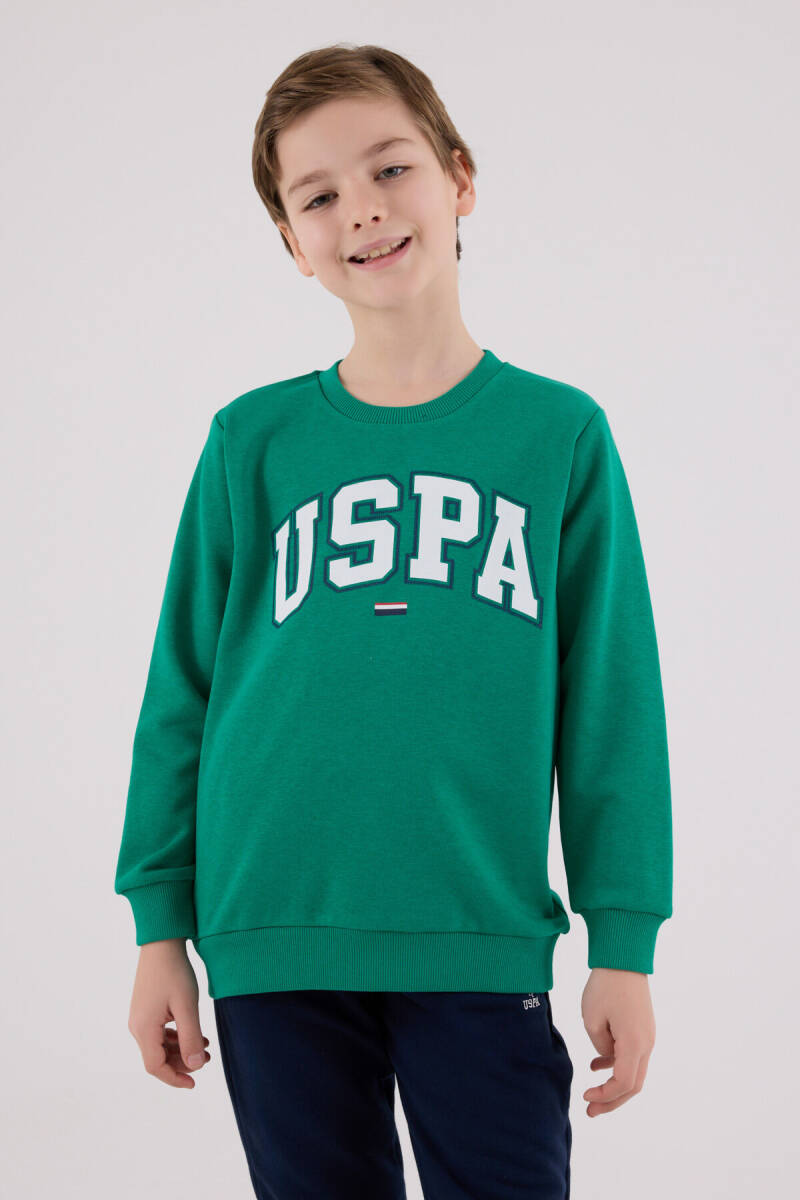 U.S. Polo Assn. Erkek Çocuk Pamuklu Kışlık Regular Fit Yeşil Eşofman Takımı US2227-C-V4 - 4