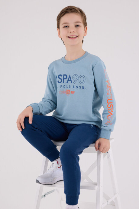 U.S. Polo Assn. Erkek Çocuk Pamuklu Kışlık Regular Fit Yeşil Eşofman Takımı US2218-C-V2 - 2
