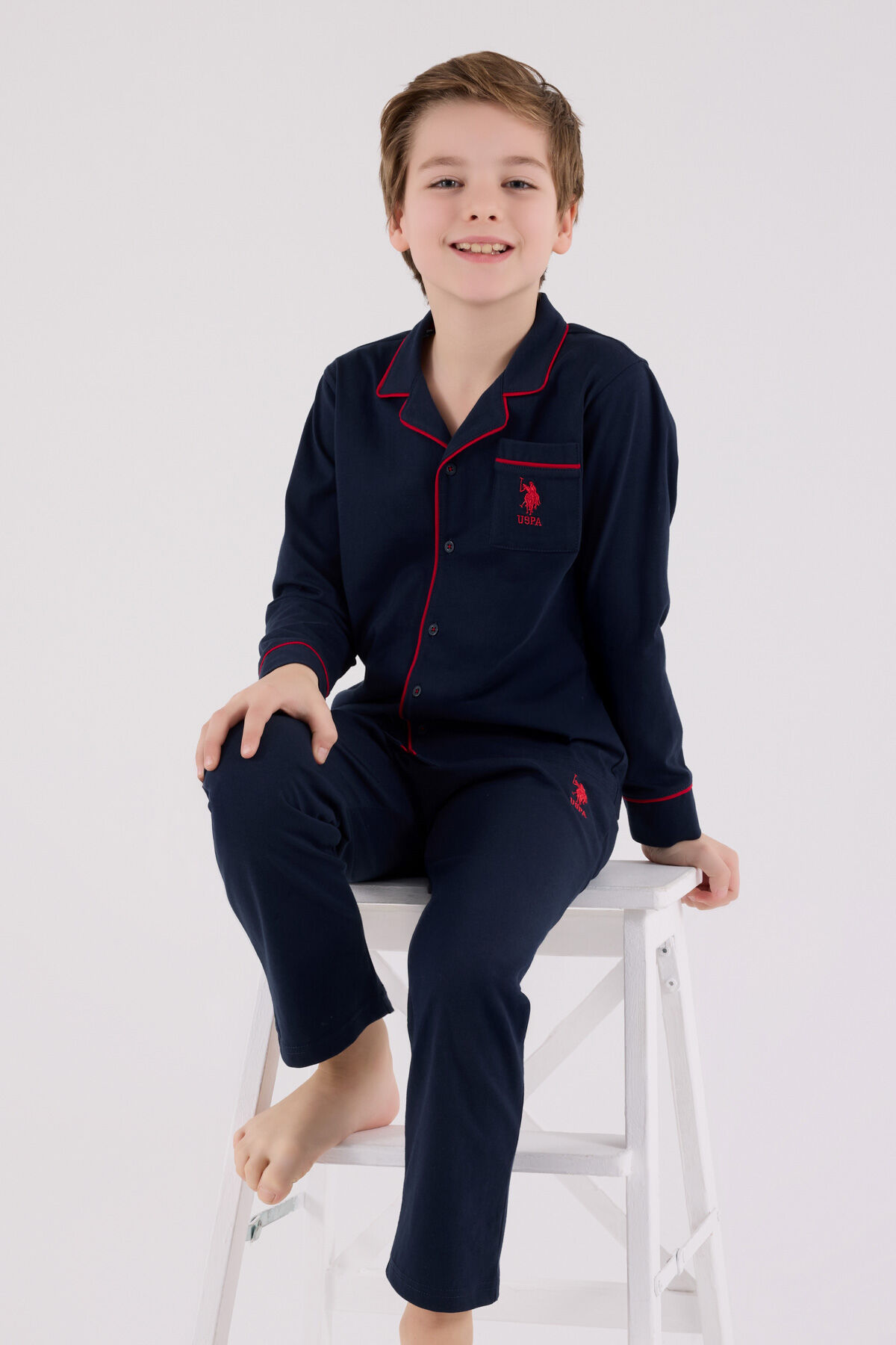U.S. Polo Assn Erkek Çocuk Lacivert Pijama Takımı