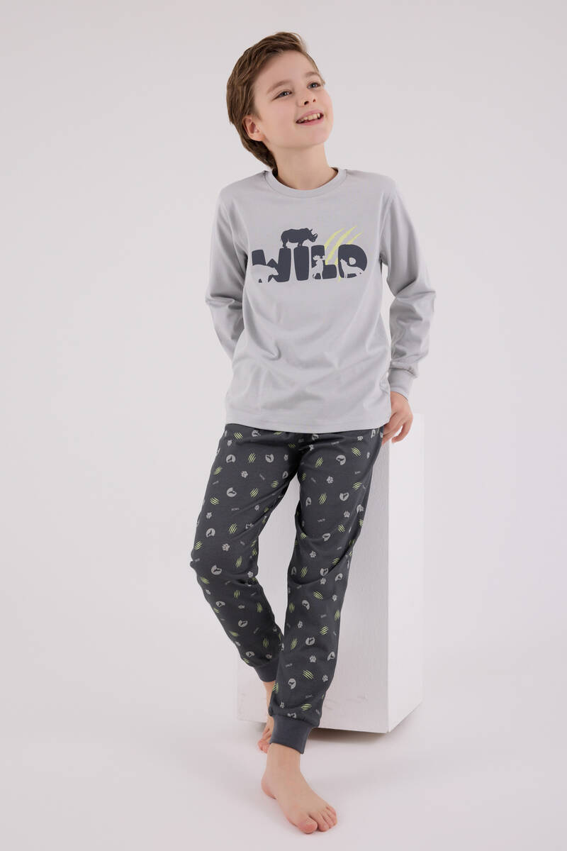 Rolypoly Erkek Çocuk Gri Pijama Takımı