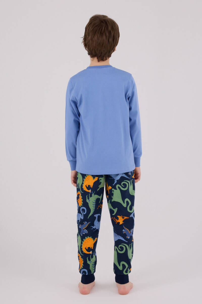 Rolypoly Erkek Çocuk Pamuklu Kışlık Regular Fit Mavi Pijama Takımı RP3661-C-V1 - 5