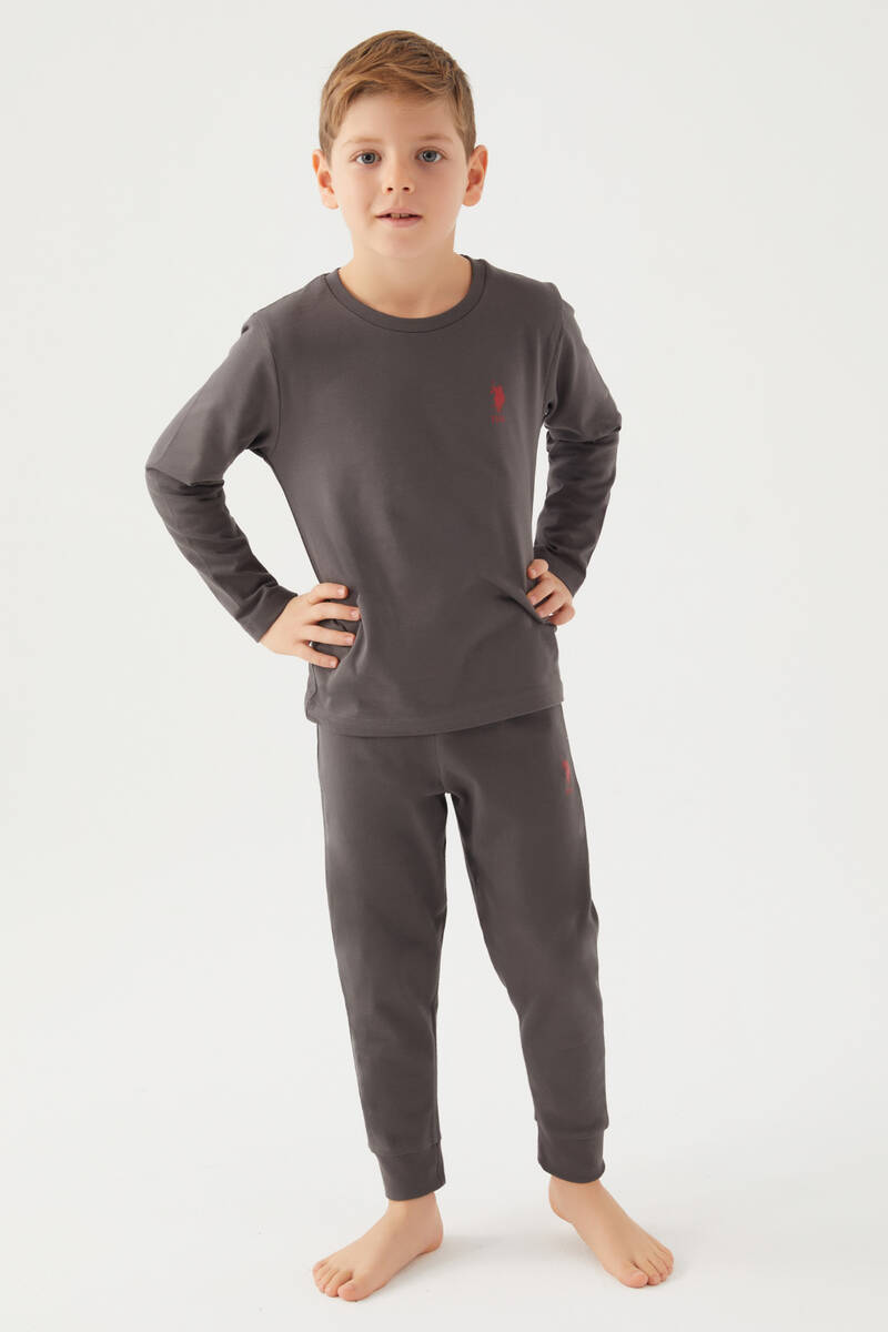 U.S. Polo Assn Lisanslı Antrasit Erkek Çocuk Pijama Takım