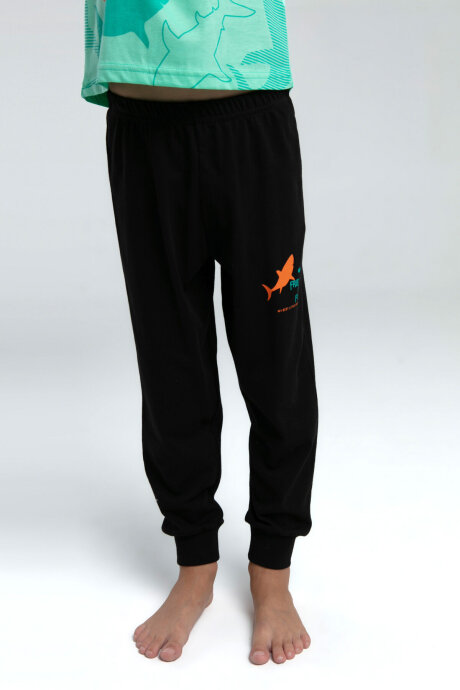 Rolypoly Erkek Çocuk Bisiklet Yaka Pigment Baskılı Yazlık Regular Fit Yeşil Pijama Takımı RP3553-C-V1 (1)