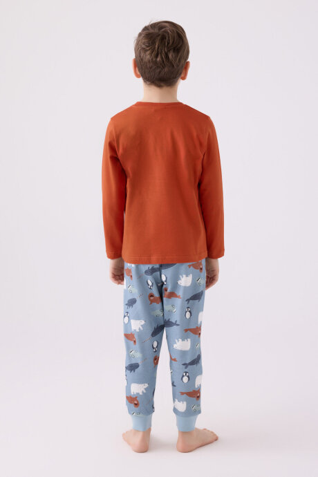 Rolypoly Erkek Çocuk Kışlık Regular Fit Kahverengi Pijama Takımı RP3422-C-V1 - 2