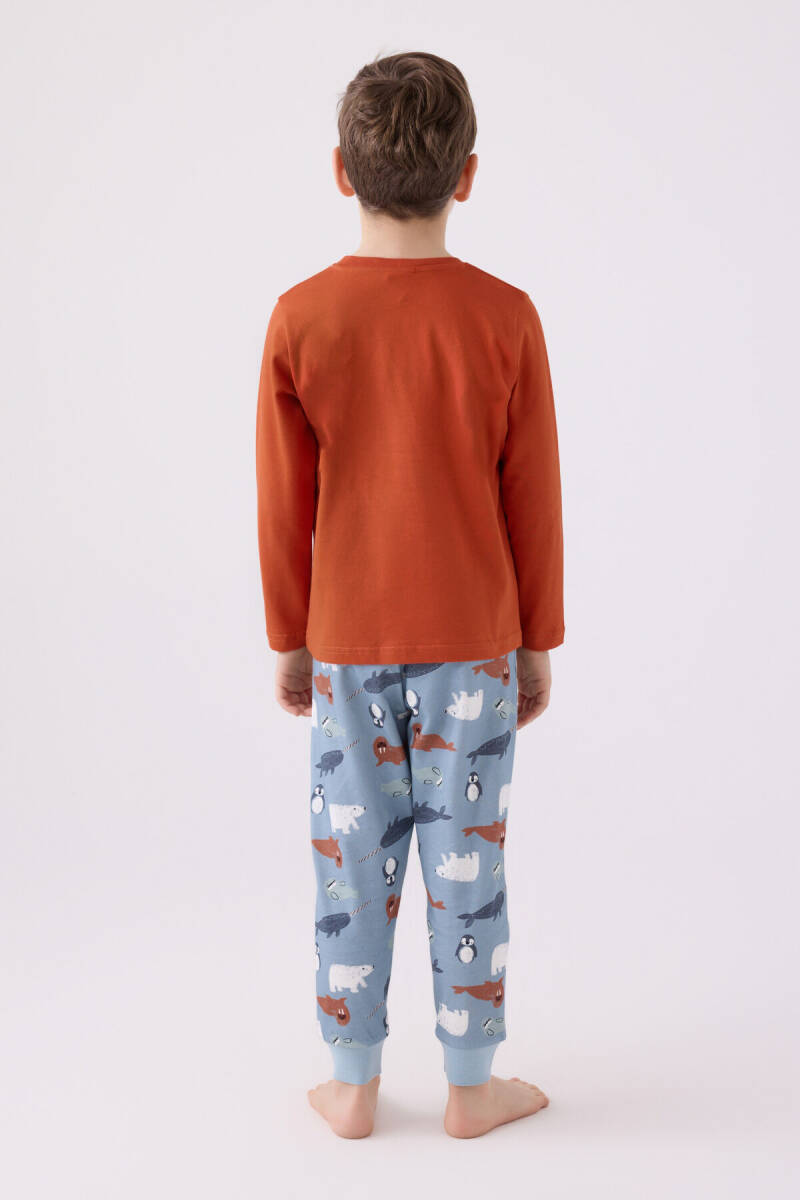 Rolypoly Erkek Çocuk Kışlık Regular Fit Kahverengi Pijama Takımı RP3422-C-V1 - 2