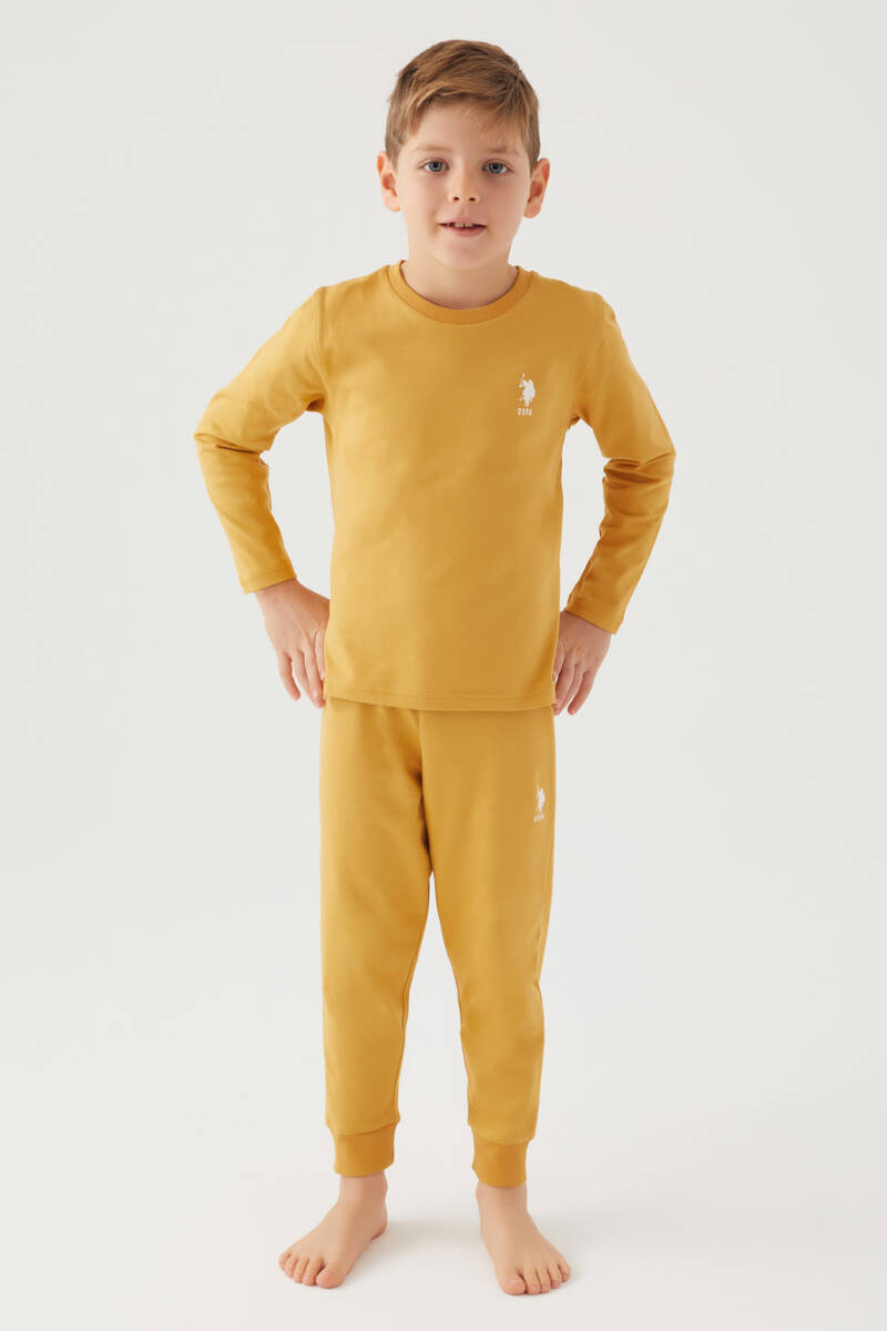 U.S. Polo Assn Lisanslı Hardal Erkek Çocuk Pijama Takım