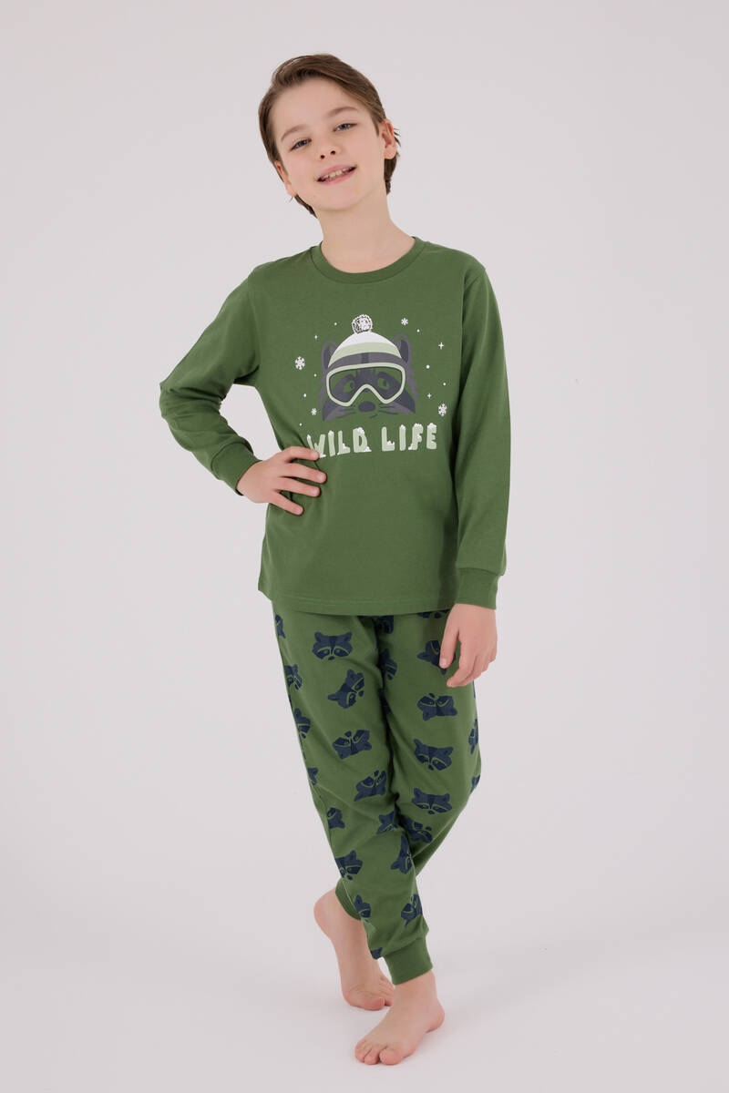 Rolypoly Erkek Çocuk Yeşil Pijama Takımı