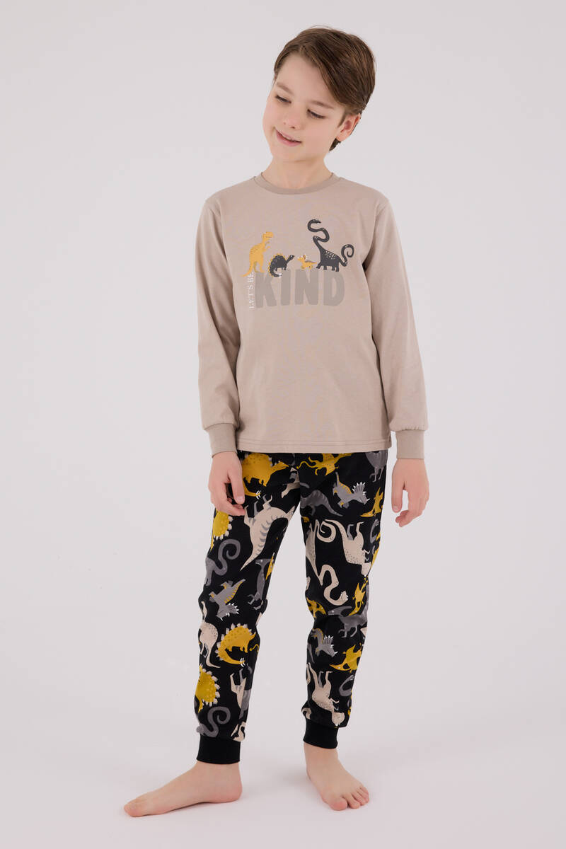 Rolypoly Erkek Çocuk Kahverengi Pijama Takımı