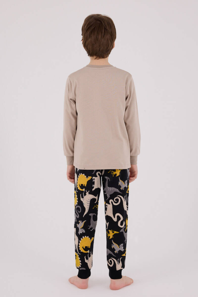Rolypoly Erkek Çocuk Pamuklu Kışlık Regular Fit Kahverengi Pijama Takımı RP3660-C-V2 - 5