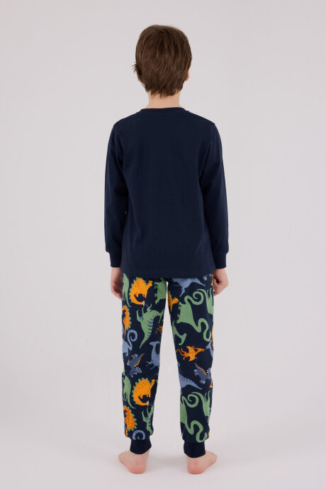 Rolypoly Erkek Çocuk Pamuklu Kışlık Regular Fit Lacivert Pijama Takımı RP3660-C-V1 - 5