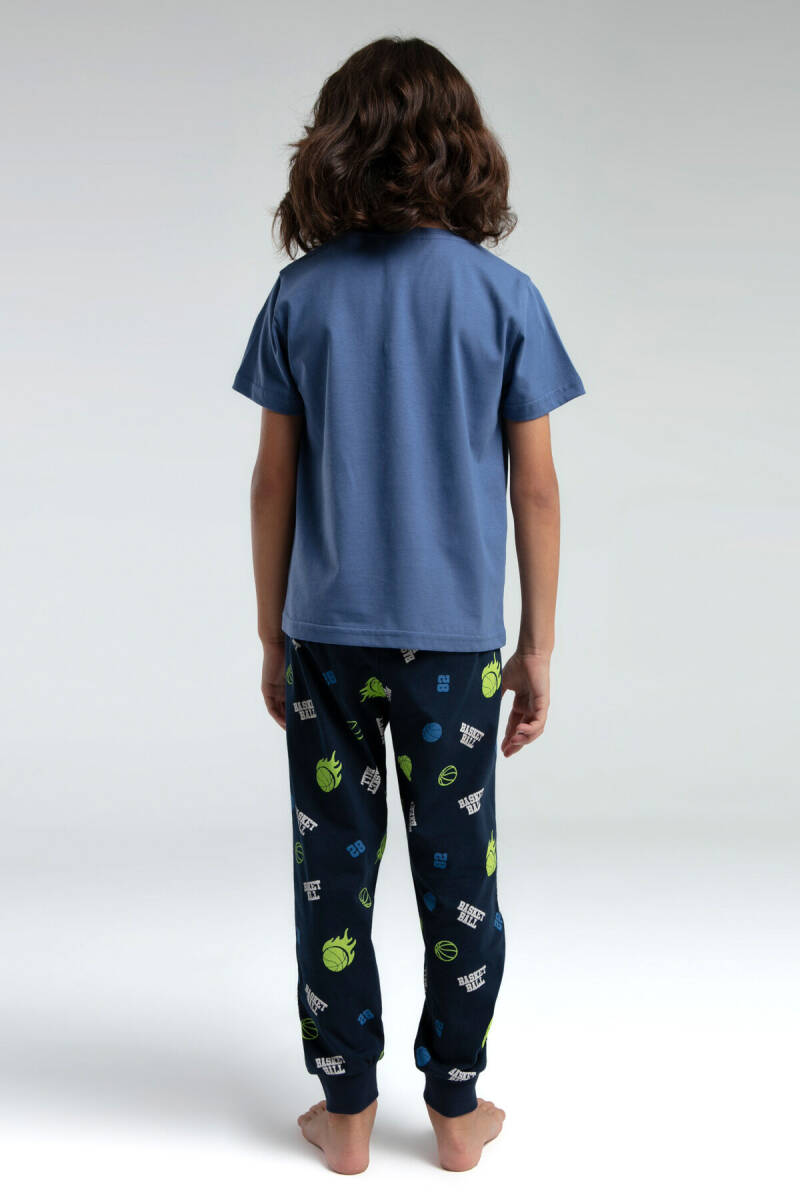 Rolypoly Erkek Çocuk Bisiklet Yaka Pigment Baskılı Yazlık Regular Fit Yeşil Pijama Takımı RP3530-C-V2 - 4
