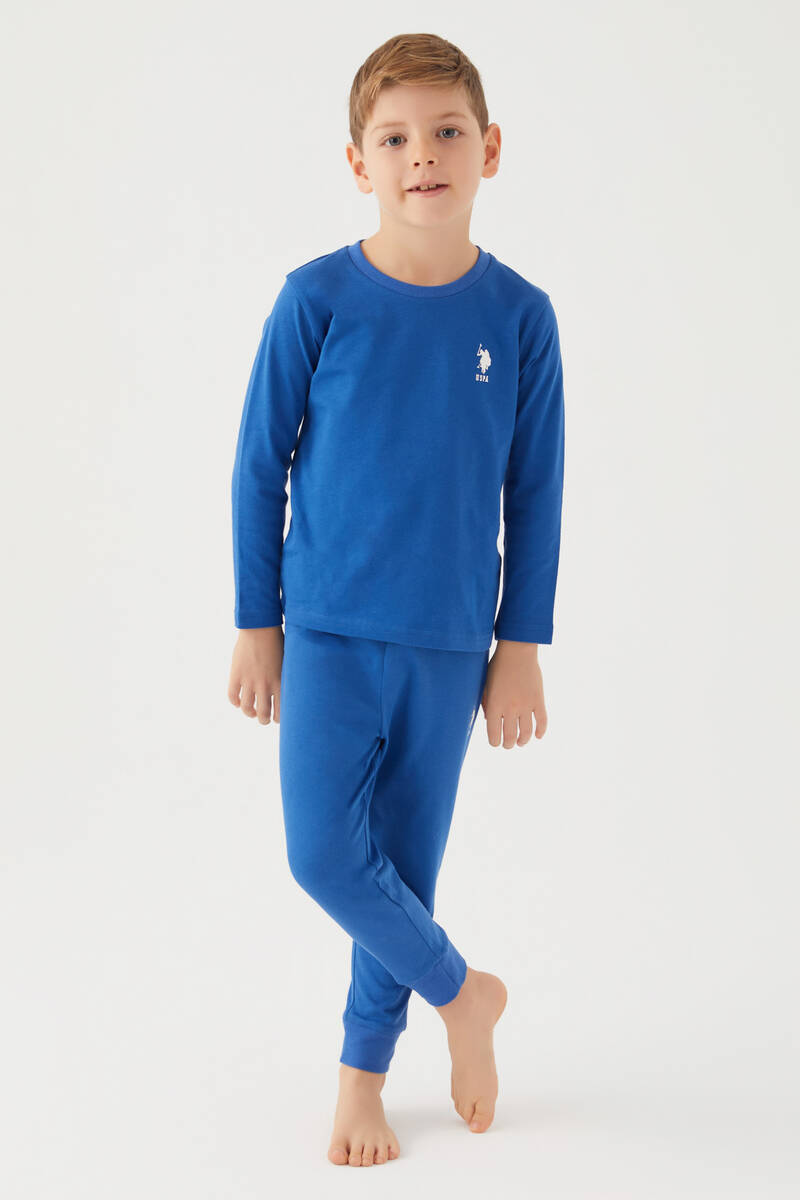 U.S. Polo Assn Lisanslı Mavi Erkek Çocuk Pijama Takım